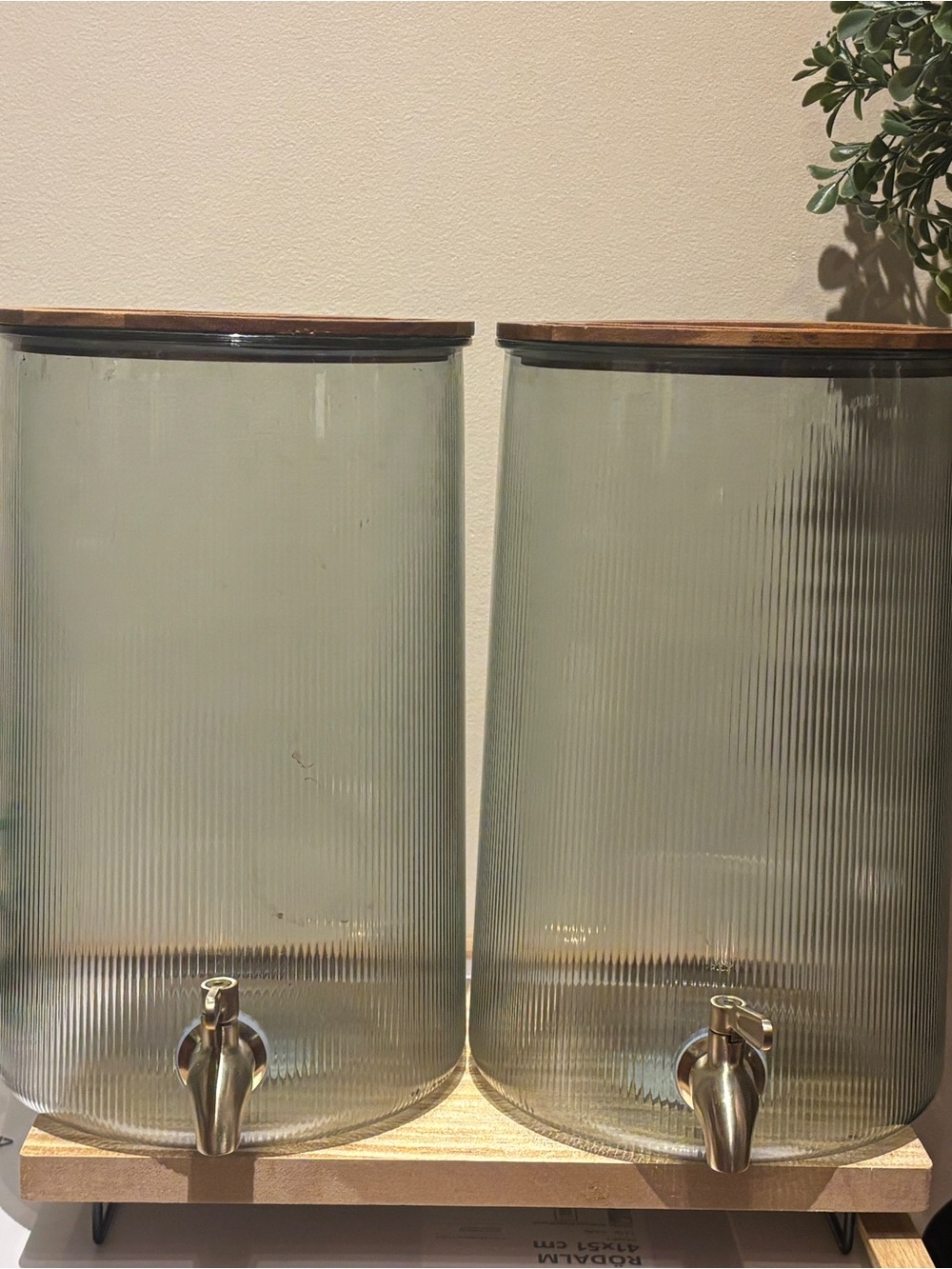 Green Glass Beverage Dispenser with Brass Spigot